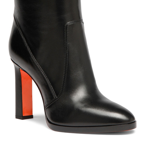 Women's black leather high-heel boot - Santoni - 6