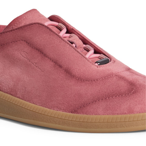 Women's pink suede sneaker - Santoni - 5
