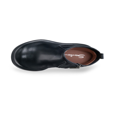 Women's black leather Easy ankle boot - Santoni - 4