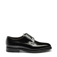 Men&rsquo;s polished black leather Derby shoe - Santoni - 1