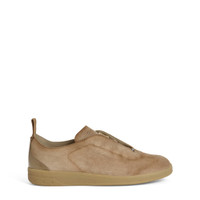 Women's light brown suede sneaker - Santoni - 1