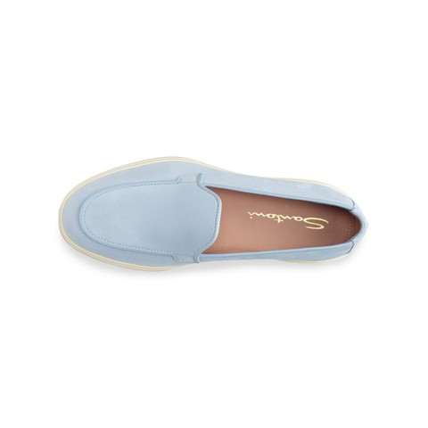 Women's light blue suede loafer - Santoni - 5