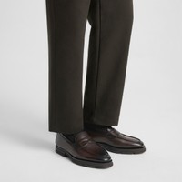 Men's dark brown leather penny loafer - Santoni - 2