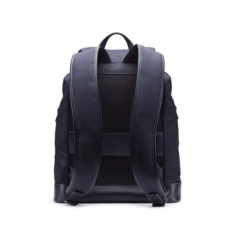 Blue leather and nylon backpack - Santoni - 5