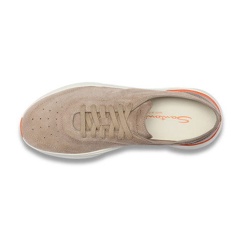 Men's beige suede and leather Easy Bounce sneaker - Santoni - 5