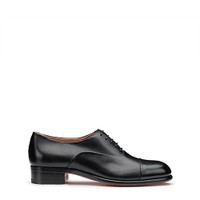 Richelieu en cuir noir pour femme - Santoni - 1