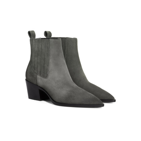 Women's grey suede texan ankle boot - Santoni - 2
