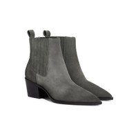 Stivaletto texano da donna in suede grigio - Santoni - 2