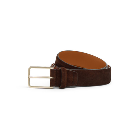 Men's brown suede adjustable belt - Santoni - 1