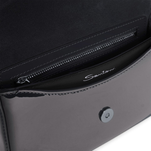Black patent leather crossbody bag - Santoni - 5