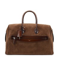 Borsa da viaggio in suede e pelle marrone - Santoni - 1