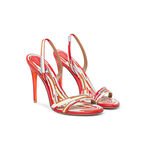 Women's multicolor leather high-heel sandal - Santoni - 3