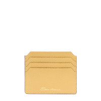 Yellow tumbled leather credit card holder - Santoni - 1