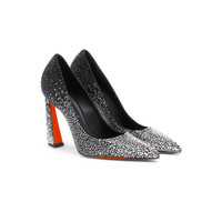 Women's black suede and strass high-heel Santoni Sibille pump - Santoni - 2