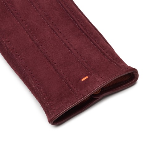 Burgundy suede gloves - Santoni - 2
