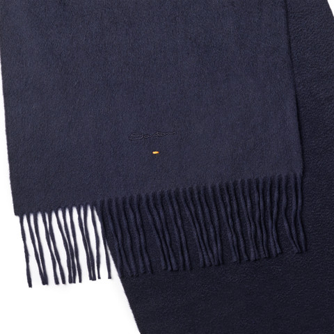 Blue cashmere scarf - Santoni - 2