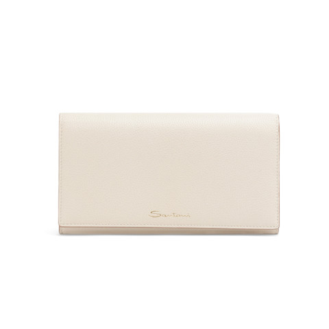 【★完売必至★】Santoni ☆ タンブルレザー クロスボディバッグ タンブルレザー クロスボディバッグ ホワイト | Santoni Shoes