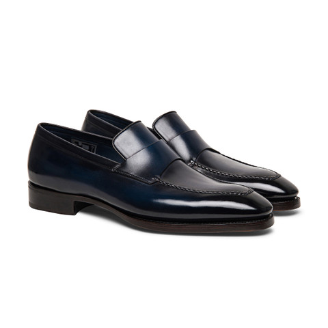 Limited Edition レザー メンズペニーローファー ブルー | Santoni Shoes