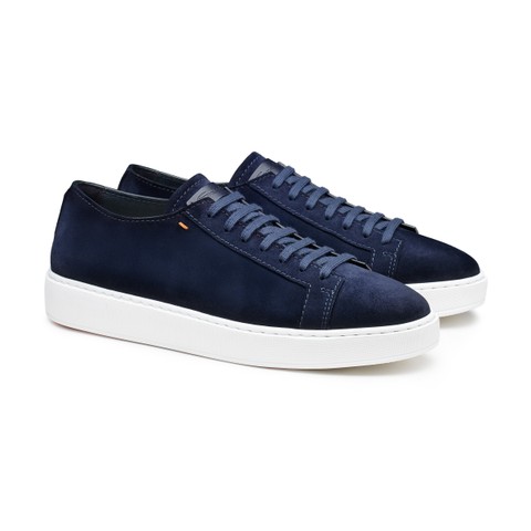 Men's green suede sneaker | Santoni Shoes