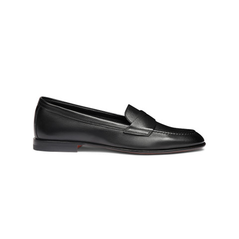 Santoni 20mm slip-on leather loafers - Black