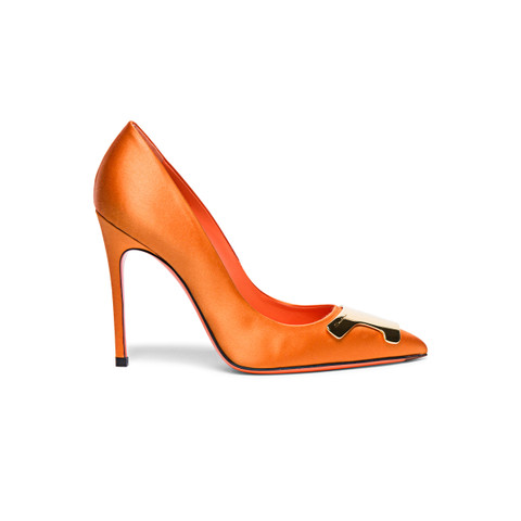 Santoni Women's Orange Satin High-heel  Sibille Pump