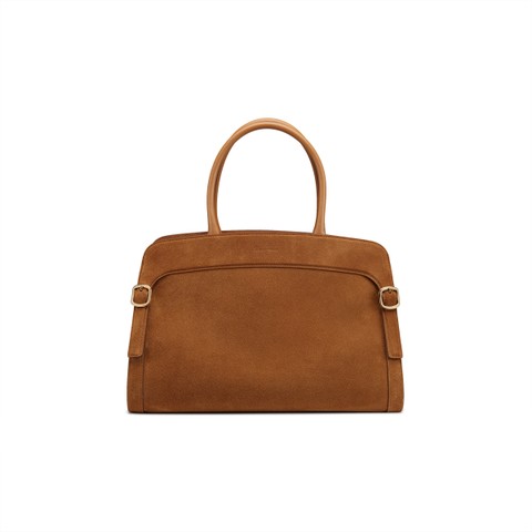 Santoni Borsa a mano in suede beige - Marrone Urbino