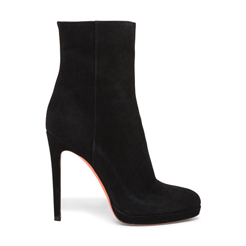 Shop Santoni Women's Black Suede High-heel Ankle Boot Schwarz