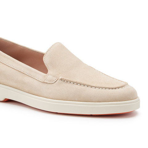 Women's pink suede loafer | Santoni US