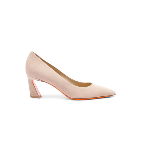 Shop Santoni Women's Pink Suede Mid-heel Pump