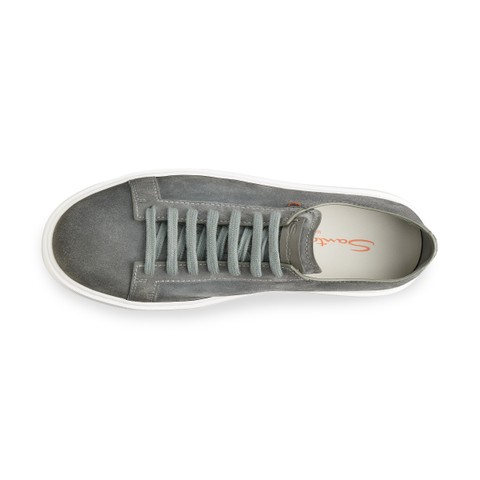 メンズ グレー スエード スニーカー | Santoni Shoes