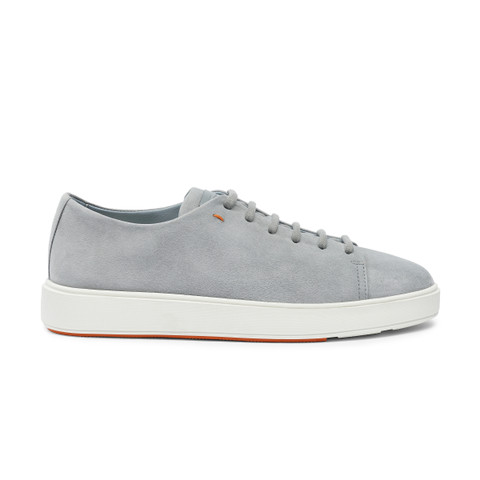 Shop Santoni Men's Grey Suede Sneaker Gray