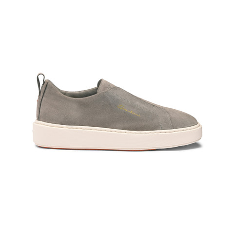 Shop Santoni Women's Grey Suede Slip-on Sneaker Gray