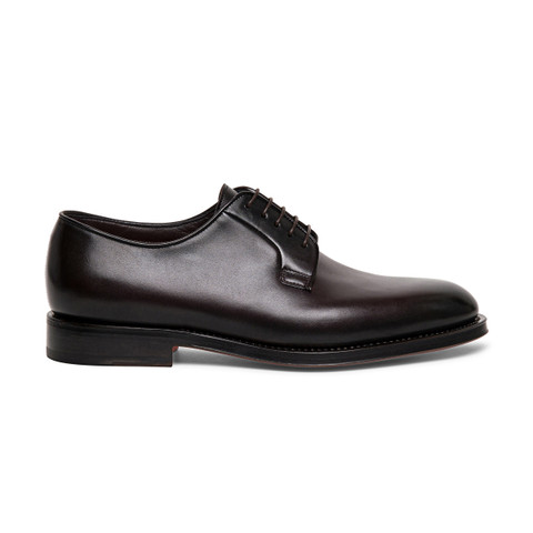 アンティークドレザー メンズレースアップダービー ブラック | Santoni