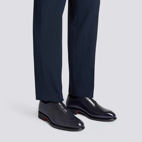 メンズ レザー オックスフォードシューズ ブルー | Santoni Shoes