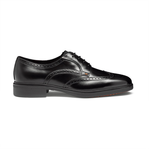 メンズ レザー Easy ブローグシューズ ブラック | Santoni Shoes