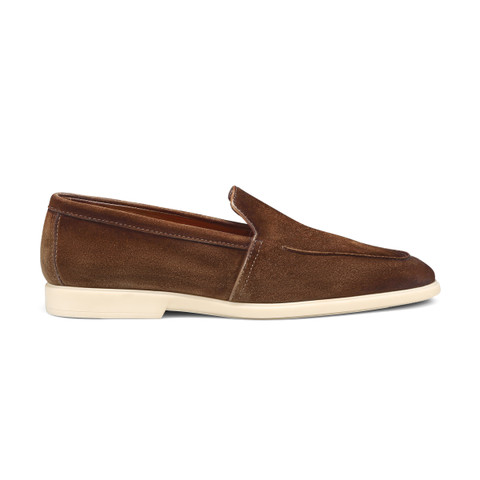 メンズ スエードローファー グリーン | Santoni Shoes