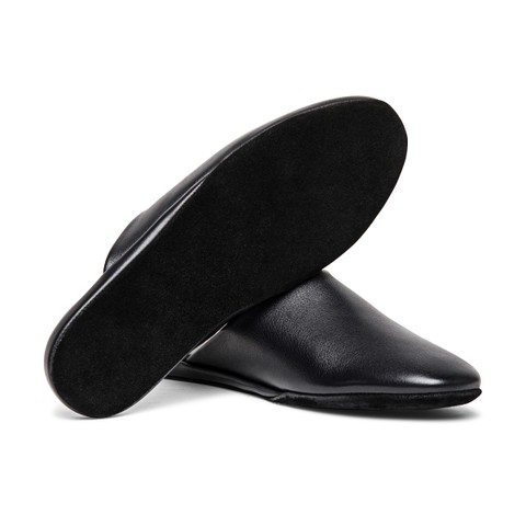 Men's black leather slipper | Santoni NL