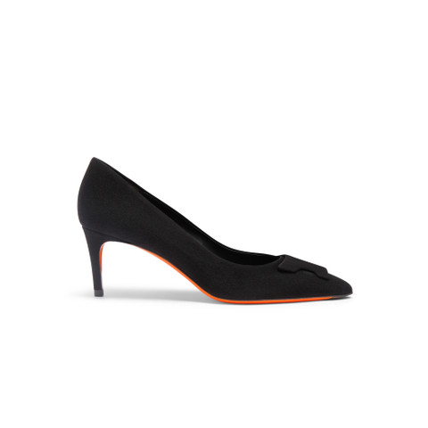 Shop Santoni Women's Black Suede Mid-heel  Sibille Pump In Schwarz