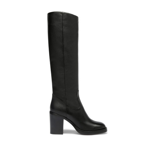 Shop Santoni Women's Black Leather High-heel Boot