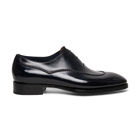 Shop Santoni Men's Blue Leather Limited Edition Oxford Shoe