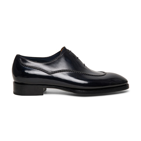 Men’s blue leather Limited Edition Oxford shoe | Santoni Shoes