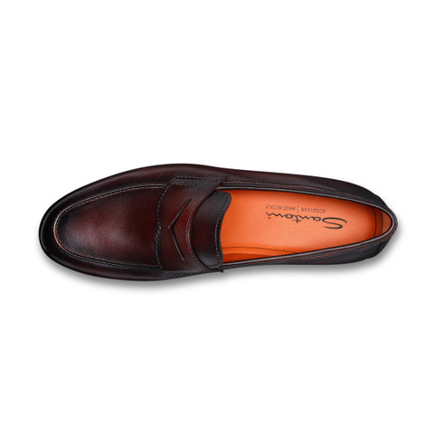 メンズ レザー Carlo ローファー ブラック | Santoni Shoes