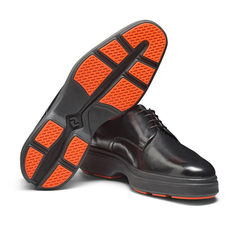 Men's black leather Easy Nova Derby shoe | Santoni US