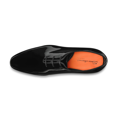 パテントレザー メンズオックスフォード ブラック | Santoni Shoes