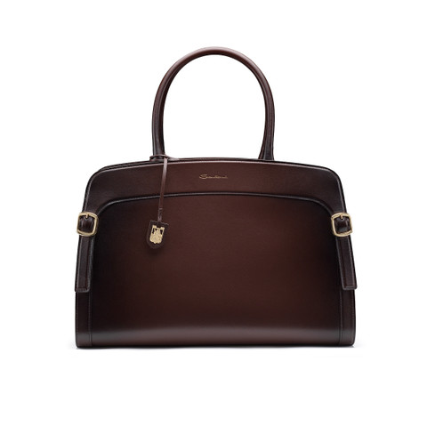 Santoni Borsa a mano Collezione Meraviglia in pelle marrone - Testa di moro