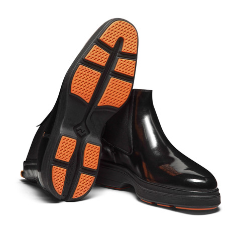 Men's black leather Easy Nova boot | Santoni Shoes