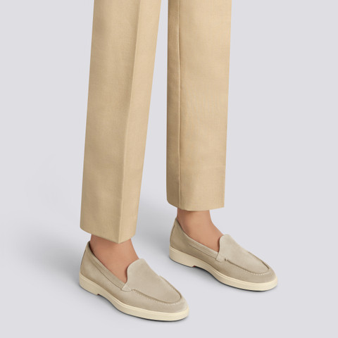 Women's pink suede loafer | Santoni US