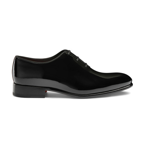 パテントレザー メンズオックスフォード ブラック | Santoni Shoes