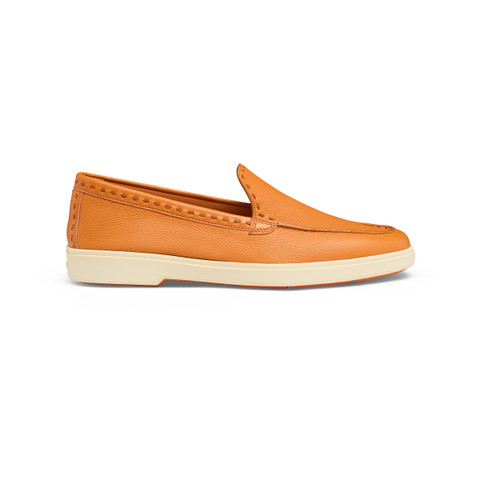 ローファー・オックスフォード SANTONI Women Laced up Shoes WUSS57980QBIRLROR01 ORANGE Women's orange tumbled leather loafer | Santoni Shoes