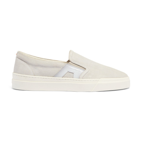 【SANTONI】メンズ グレー スエード スリッポン スニーカー メンズ スエード スリッポンスニーカー グレー | Santoni Shoes